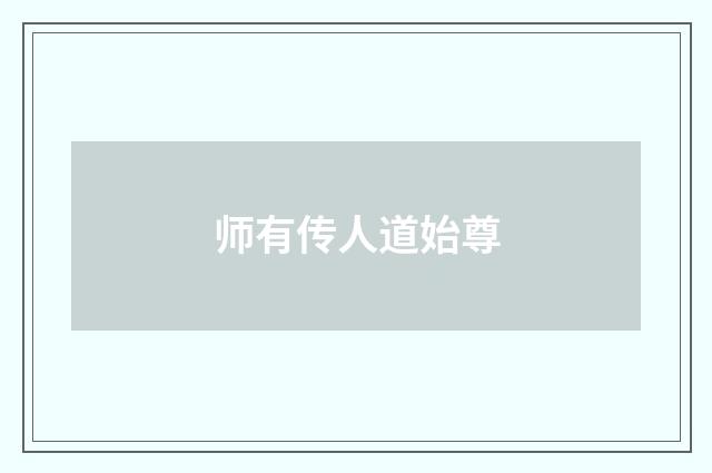 师有传人道始尊