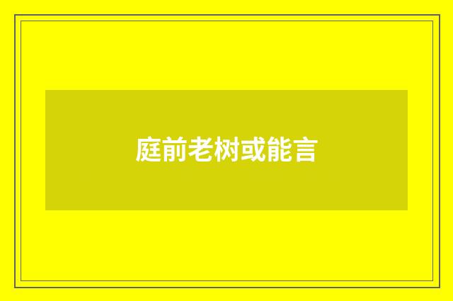 庭前老树或能言