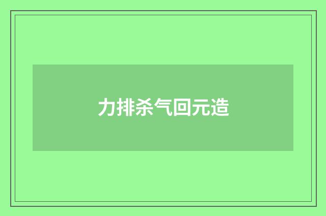 力排杀气回元造
