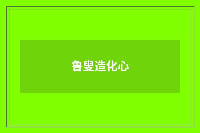 鲁叟造化心