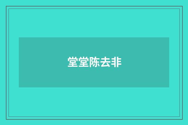 堂堂陈去非