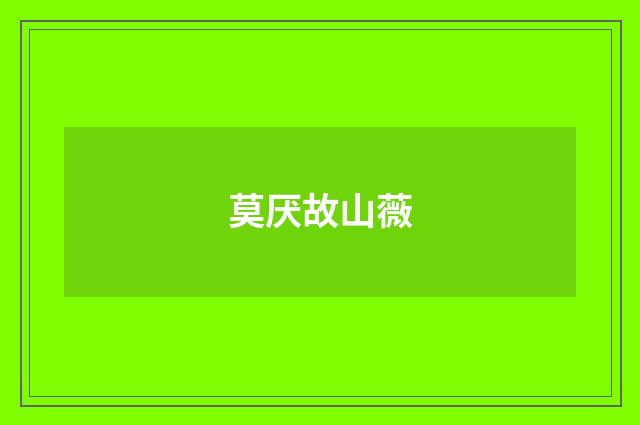 莫厌故山薇