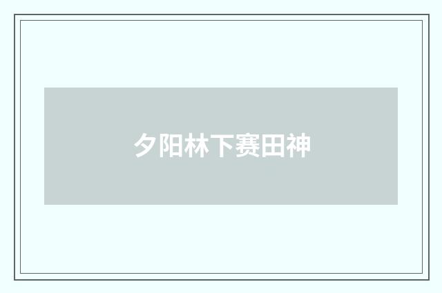 夕阳林下赛田神
