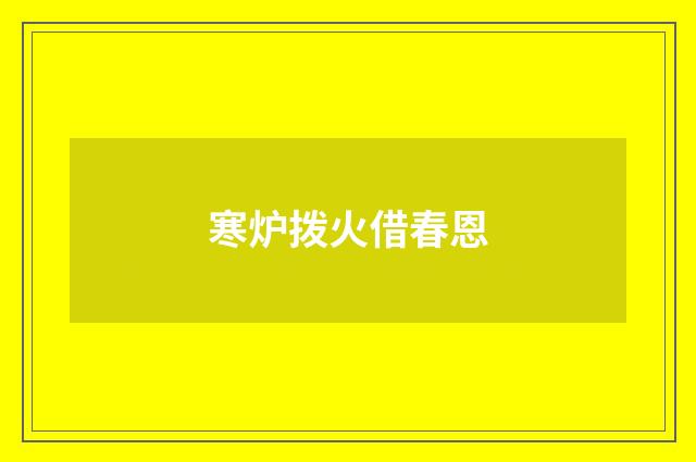 寒炉拨火借春恩