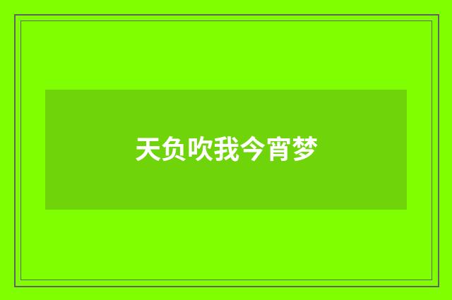 天负吹我今宵梦