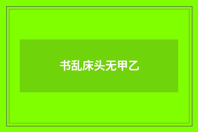书乱床头无甲乙