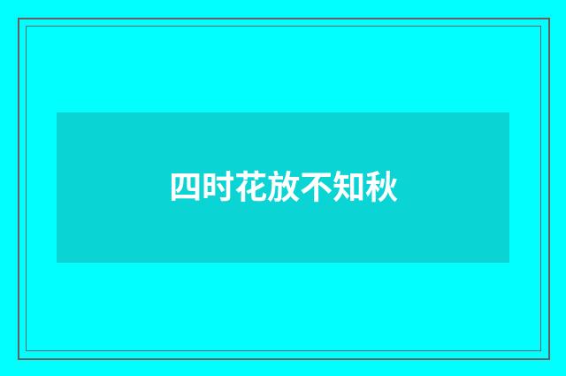 四时花放不知秋