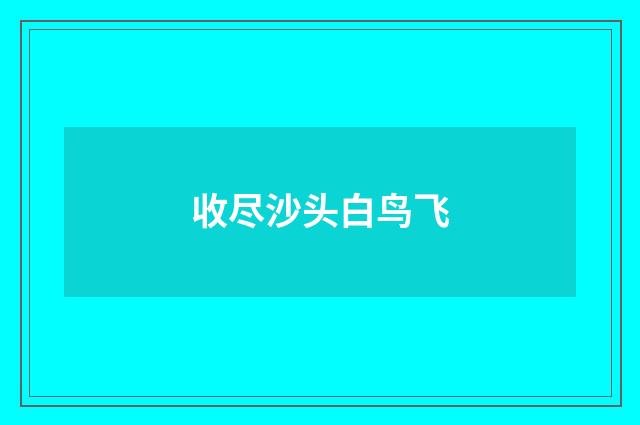 收尽沙头白鸟飞