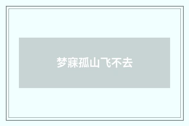 梦寐孤山飞不去