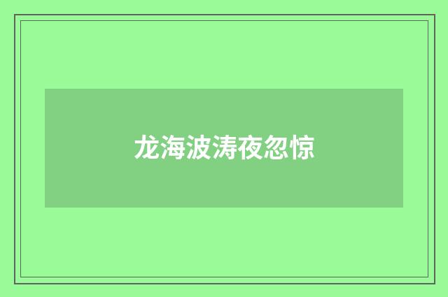 龙海波涛夜忽惊