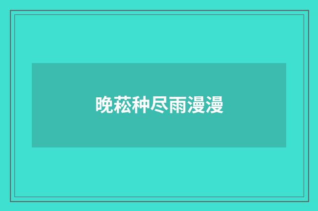 晚菘种尽雨漫漫