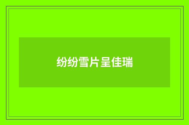 纷纷雪片呈佳瑞