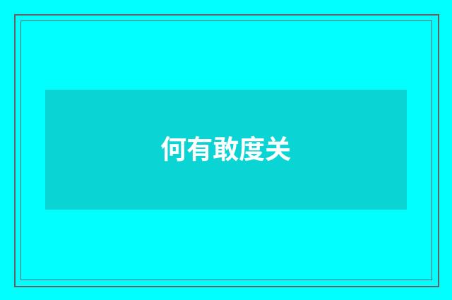 何有敢度关