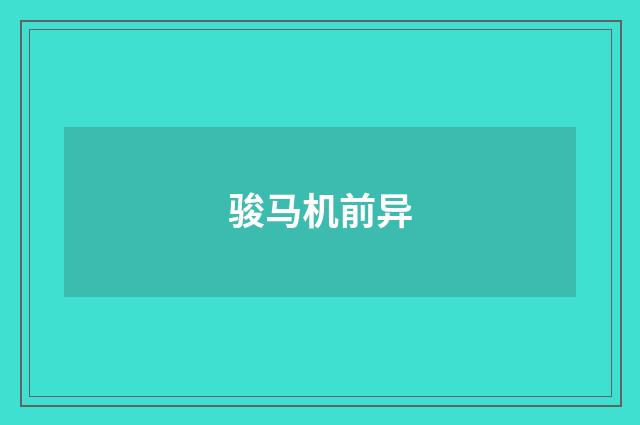 骏马机前异
