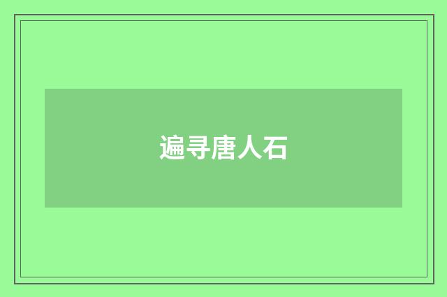 遍寻唐人石