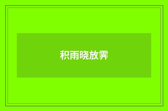 积雨晓放霁