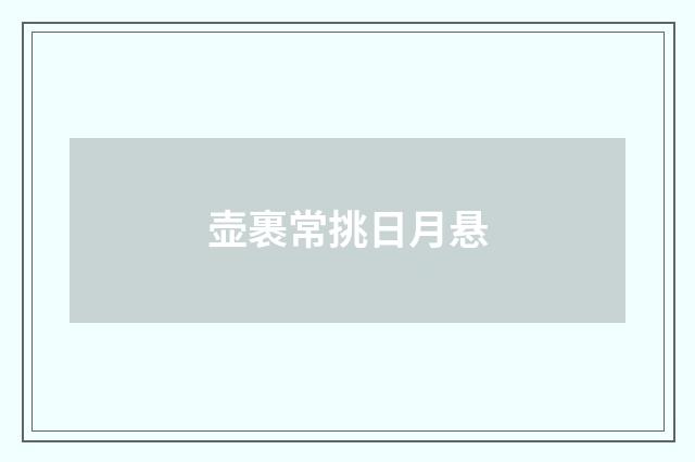 壶裹常挑日月悬