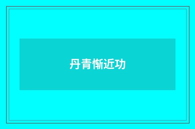 丹青惭近功