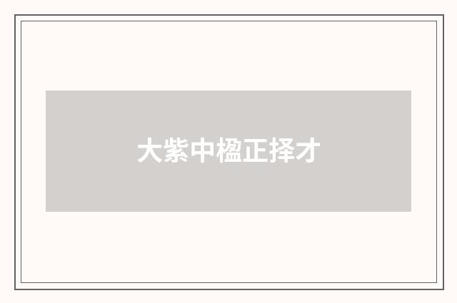 大紫中楹正择才