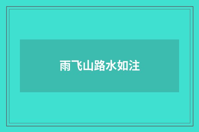 雨飞山路水如注