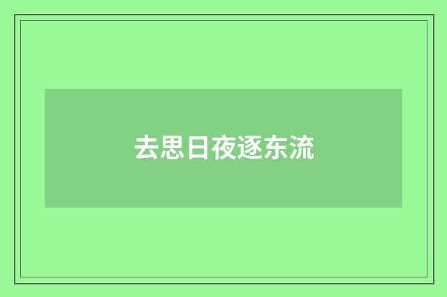 去思日夜逐东流