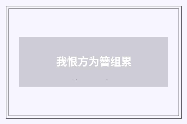 我恨方为簪组累