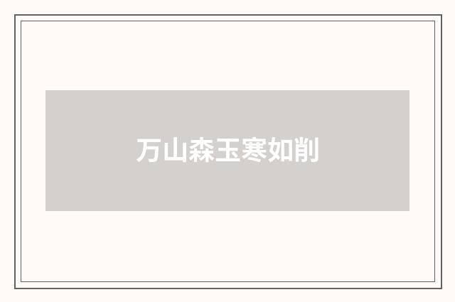 万山森玉寒如削