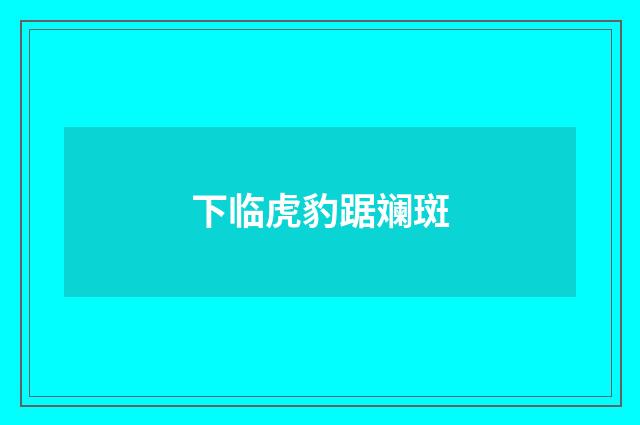 下临虎豹踞斓斑