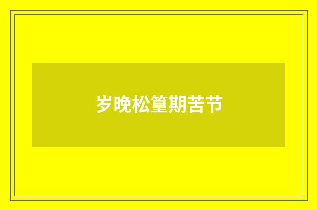 岁晚松篁期苦节