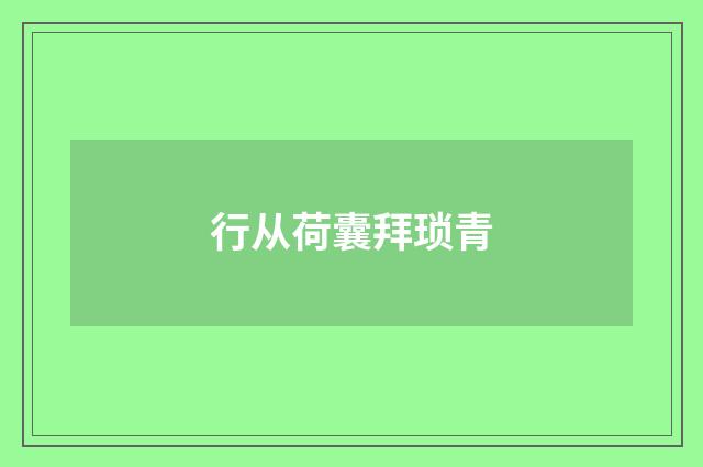 行从荷囊拜琐青