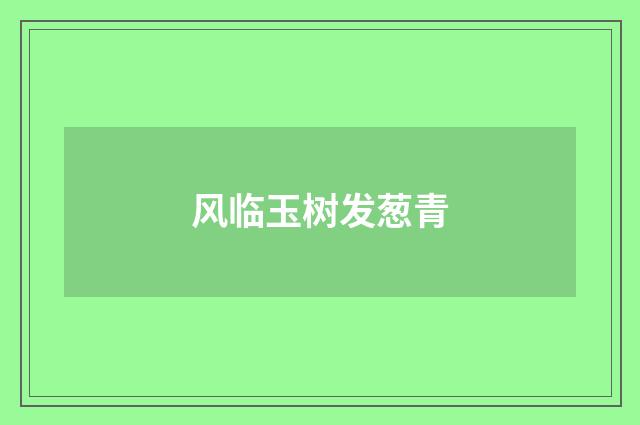 风临玉树发葱青