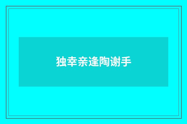 独幸亲逢陶谢手