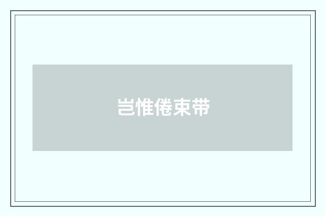 岂惟倦束带