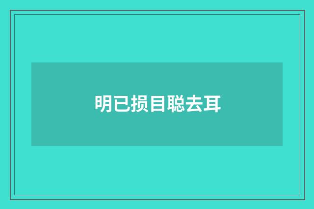 明已损目聪去耳
