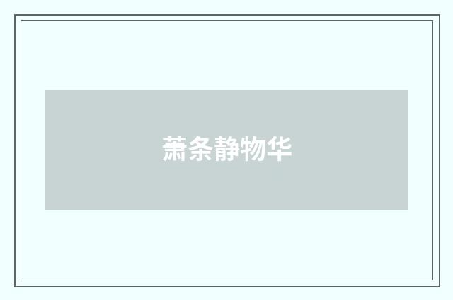 萧条静物华