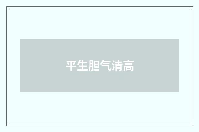 平生胆气清高