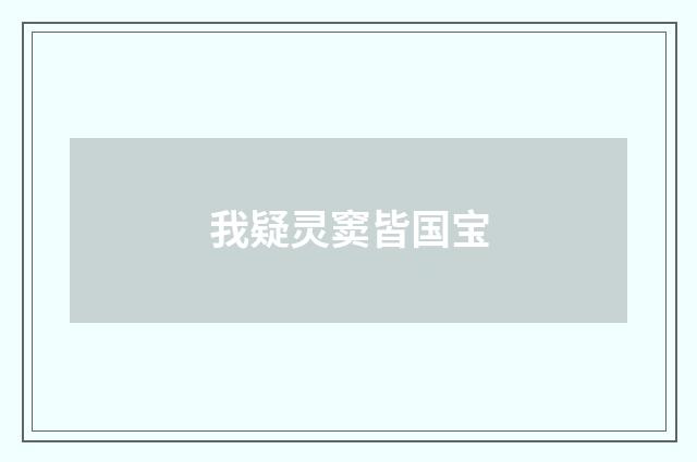 我疑灵窦皆国宝