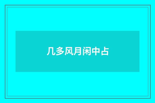 几多风月闲中占