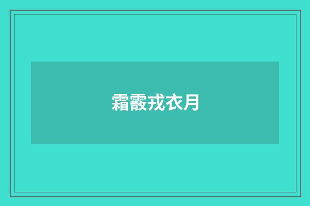 霜霰戎衣月