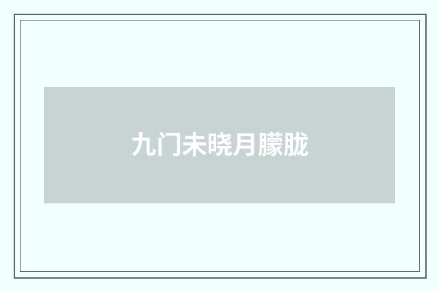 九门未晓月朦胧