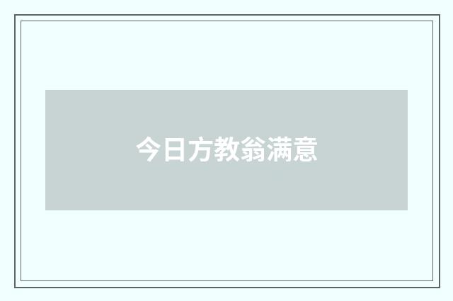 今日方教翁满意