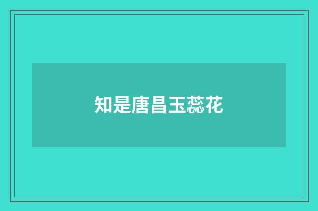 知是唐昌玉蕊花