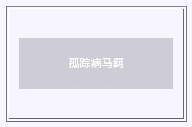 孤踪病马羁