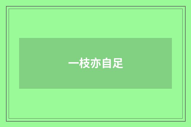 一枝亦自足