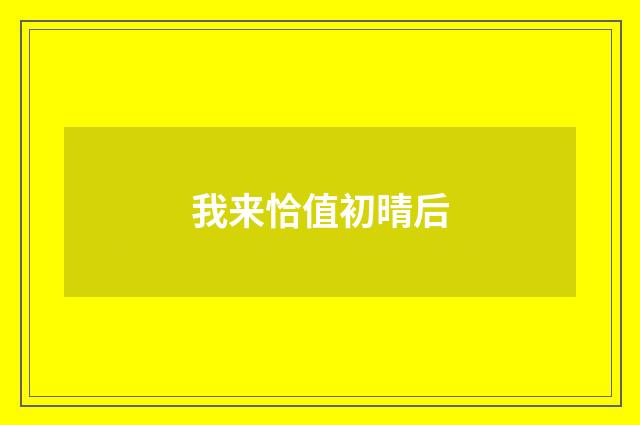 我来恰值初晴后