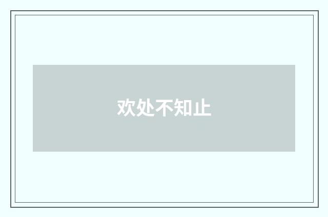欢处不知止