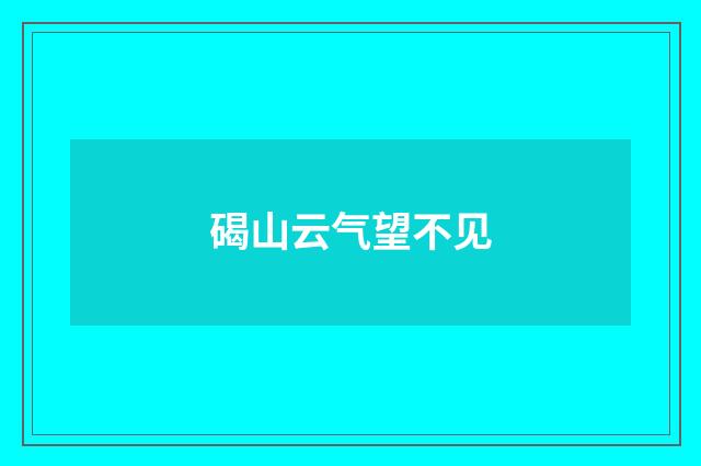 碣山云气望不见