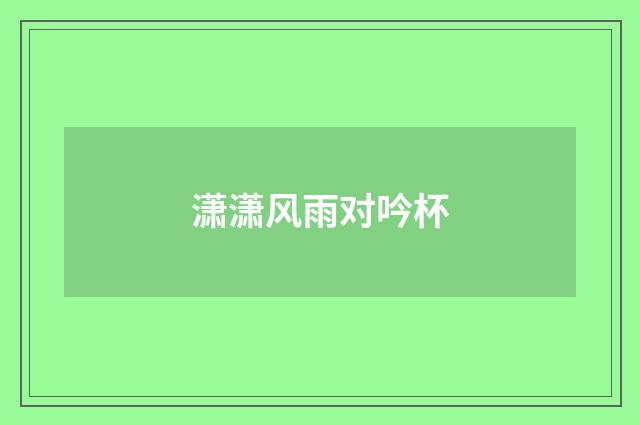 潇潇风雨对吟杯