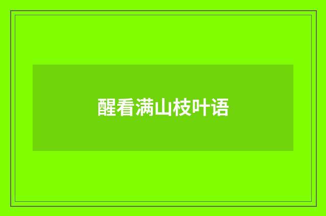 醒看满山枝叶语