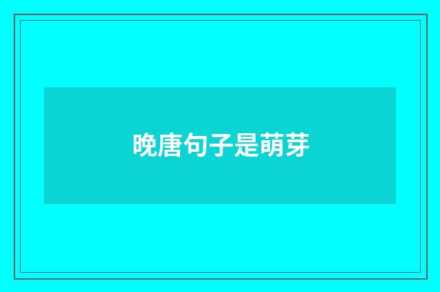 晚唐句子是萌芽